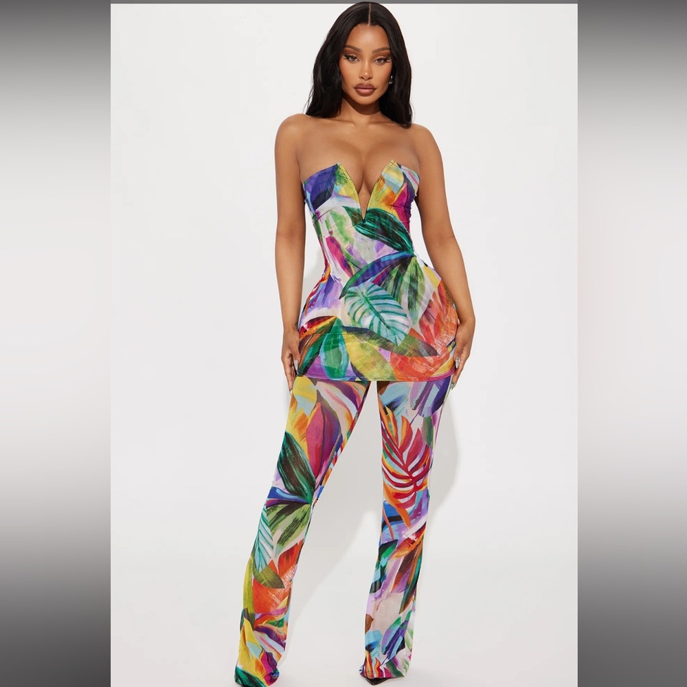 Work of Art Mesh Pants Set - multicolor - size medium
